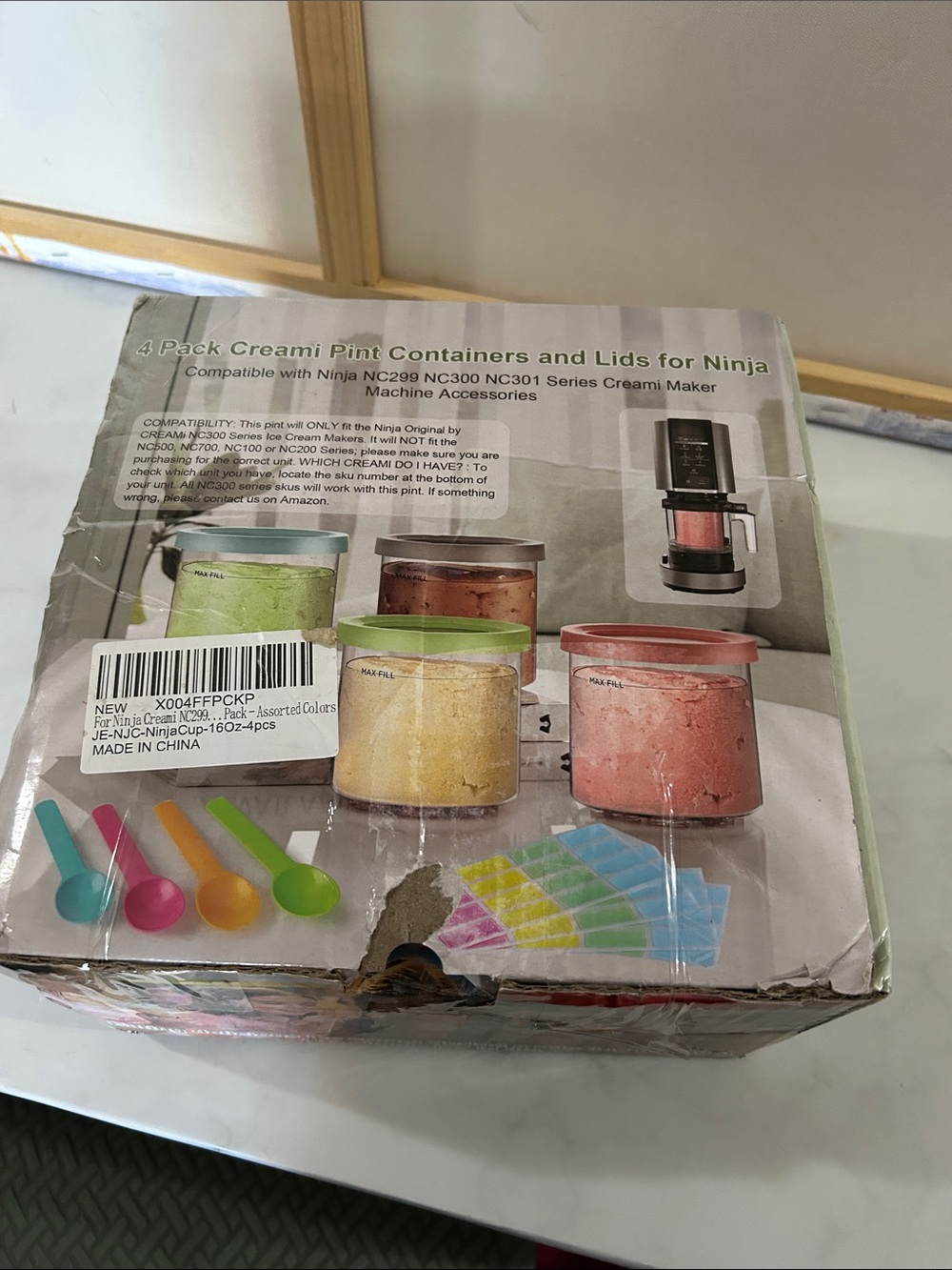 Creami Pint Containers with Lids and Spoons - Assorted Pastel Colors